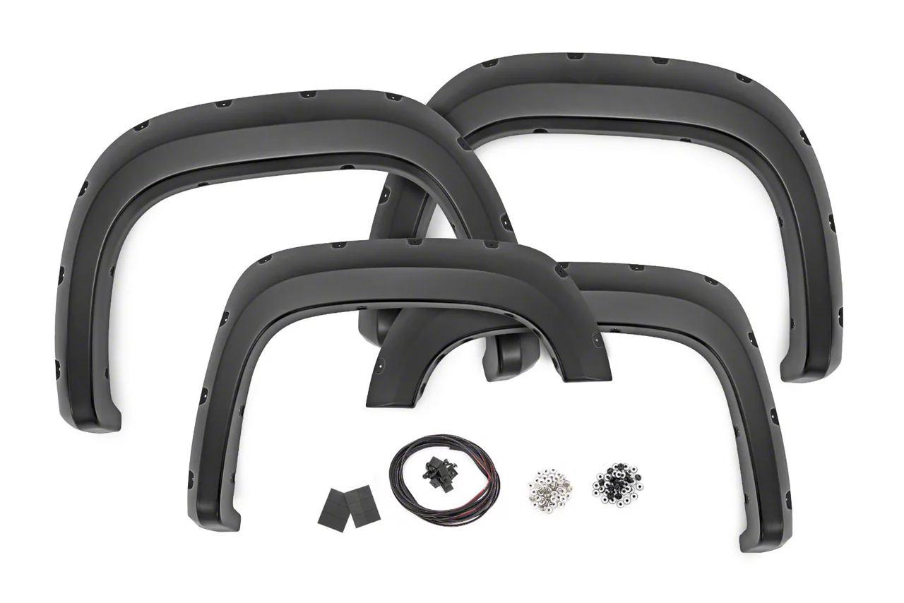 Rough Country Sierra 1500 Pocket Fender Flares; Flat Black F-G10717 (07 ...