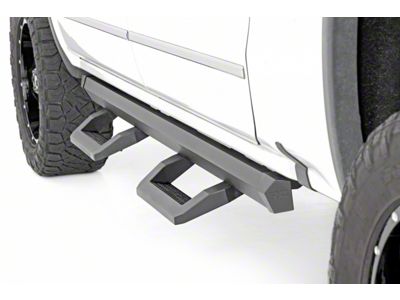 Rough Country SR2 Adjustable Aluminum Side Step Bars; Textured Black (07-18 Sierra 1500 Crew Cab)