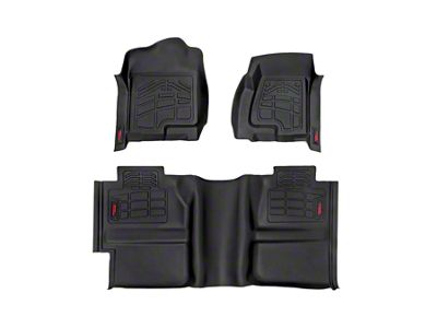 Rough Country Sure-Fit Front and Rear Floor Mats; Black (99-06 Sierra 1500 w/ Automatic Transmission)