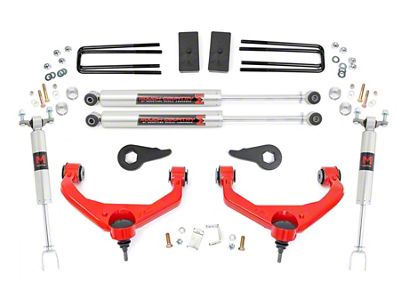 Rough Country 3.50-Inch Bolt-On Suspension Lift Kit with M1 Monotube Shocks; Red (11-19 Sierra 2500 HD w/ Factory Overload Springs & w/o MagneRide)