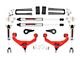 Rough Country 3.50-Inch Bolt-On Suspension Lift Kit with V2 Monotube Shocks; Red (11-19 Sierra 2500 HD w/ Factory Overload Springs & w/o MagneRide)