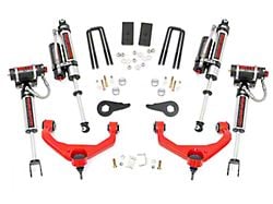 Rough Country 3.50-Inch Bolt-On Suspension Lift Kit with Vertex Reservoir Shocks; Red (11-19 Sierra 2500 HD w/o Factory Overload Springs & MagneRide)