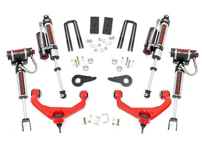 Rough Country 3.50-Inch Bolt-On Suspension Lift Kit with Vertex Reservoir Shocks; Red (11-19 Sierra 2500 HD w/ Factory Overload Springs & w/o MagneRide)