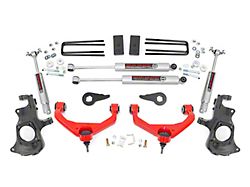 Rough Country 3.50-Inch Knuckle Suspension Lift Kit with Premium N3 Shocks; Red (11-19 Sierra 2500 HD w/ Factory Overload Springs & w/o MagneRide)