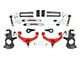 Rough Country 3.50-Inch Knuckle Suspension Lift Kit with V2 Monotube Shocks; Red (11-19 Sierra 2500 HD w/ Factory Overload Springs & w/o MagneRide)