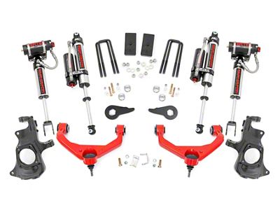 Rough Country 3.50-Inch Knuckle Suspension Lift Kit with Vertex Reservoir Shocks; Red (11-19 Sierra 2500 HD w/ Factory Overload Springs & w/o MagneRide)