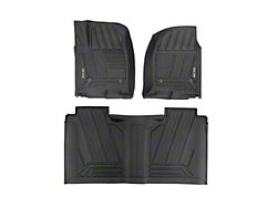 Rough Country Flex-Fit Front and Rear Floor Mats; Black (20-24 Sierra 2500 HD Crew Cab)