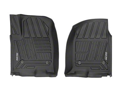 Rough Country Flex-Fit Front Floor Mats; Black (20-25 Sierra 2500 HD w/ Bucket Seats)