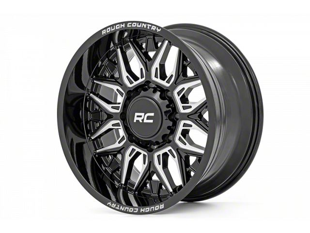 Rough Country 86 Series Gloss Black Milled 8-Lug Wheel; 20x10; -19mm Offset (20-24 Sierra 2500 HD)