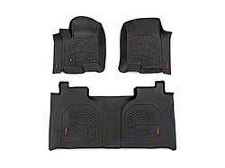 Rough Country Sure-Fit Front and Rear Floor Mats; Black (20-24 Sierra 2500 HD Crew Cab)