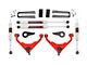 Rough Country 3-Inch Bolt-On Upper Control Arm Suspension Lift Kit with M1 Monotube Shocks for FK or FF RPO Codes; Red (07-10 Sierra 3500 HD SRW)