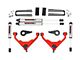 Rough Country 3-Inch Bolt-On Upper Control Arm Suspension Lift Kit with V2 Monotube Shocks for FT RPO Codes; Red (07-10 Sierra 3500 HD SRW)