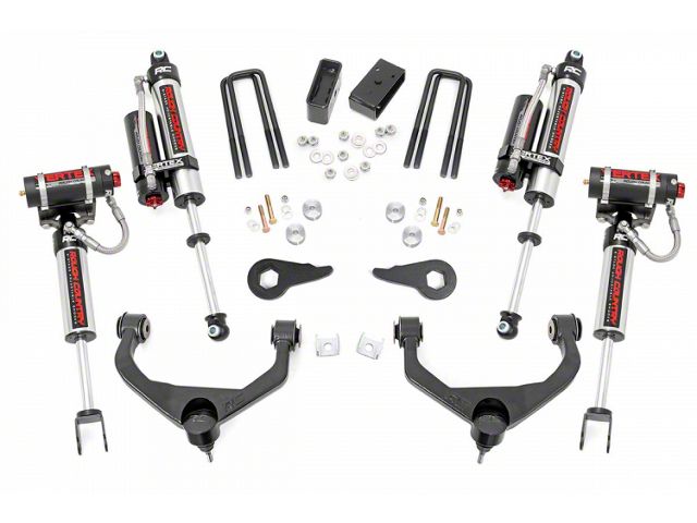 Rough Country 3.50-Inch Bolt-On Suspension Lift Kit with Vertex Reservoir Shocks (11-19 Sierra 3500 HD SRW w/o Factory Overload Springs, Excluding MagneRide)