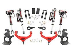 Rough Country 3.50-Inch Knuckle Suspension Lift Kit with Vertex Reservoir Shocks; Red (11-19 Sierra 3500 HD SRW w/ Factory Overload Springs & w/o MagneRide)