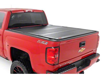 Rough Country Hard Tri-Fold Flip-Up Tonneau Cover (15-19 Sierra 3500 HD w/ 6.50-Foot Standard Box & Rail Caps)