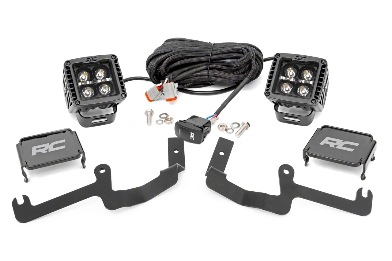 Rough Country Silverado 1500 Black Series Amber DRL LED Ditch Light Kit ...