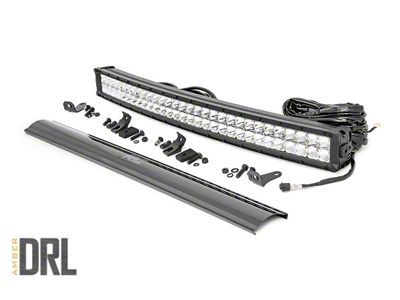 Rough Country 30-Inch Chrome Series Curved Cool White DRL LED Light Bar; Spot/Flood Beam (Universal; Some Adaptation May Be Required)