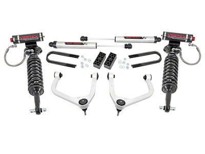 Rough Country 3.50-Inch Suspension Lift Kit with Vertex Adjustable Coil-Overs and V2 Monotube Shocks (2025 Silverado 1500 w/o Adaptive Ride Control, Excluding Trail Boss & ZR2)