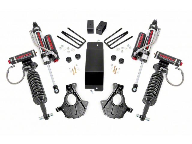 Rough Country 3.50-Inch Suspension Lift Kit with Vertex Adjustable Coil-Overs and Vertex Reservoir Shocks (14-18 4WD Silverado 1500 w/ Stock Cast Steel Control Arms)