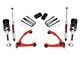 Rough Country 3.50-Inch Upper Control Arm Suspension Lift Kit with Premium N3 Shocks; Red (07-13 2WD Silverado 1500)