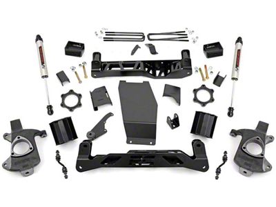 Rough Country 5-Inch Knuckle Suspension Lift Kit with V2 Monotube Shocks (14-18 4WD Silverado 1500 w/ Stock Cast Steel Control Arms)