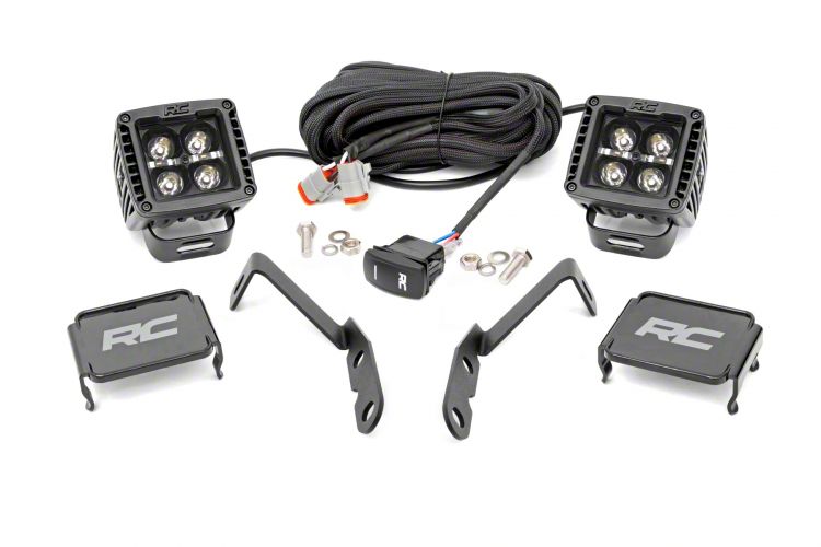 Rough Country Silverado 1500 Black Series Amber DRL LED Ditch Light Kit ...