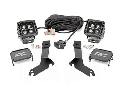 Rough Country Black Series Amber DRL LED Ditch Light Kit; Spot Beam (99-06 Silverado 1500)