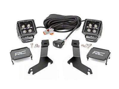 Rough Country Black Series White DRL LED Ditch Light Kit; Spot Beam (99-06 Silverado 1500)