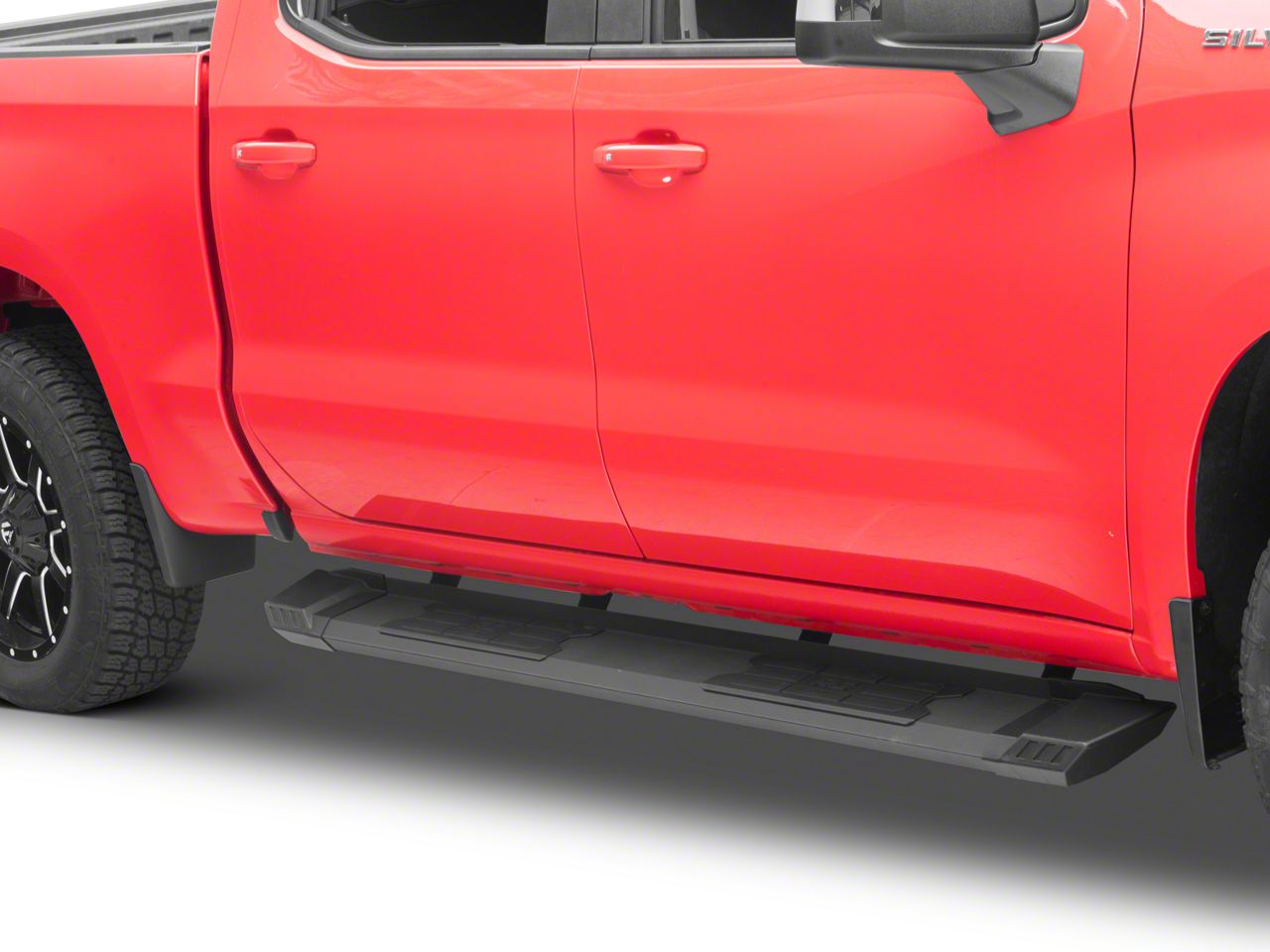 Rough Country Silverado 1500 HD2 Running Boards; Black SRB01900B (19-25 ...