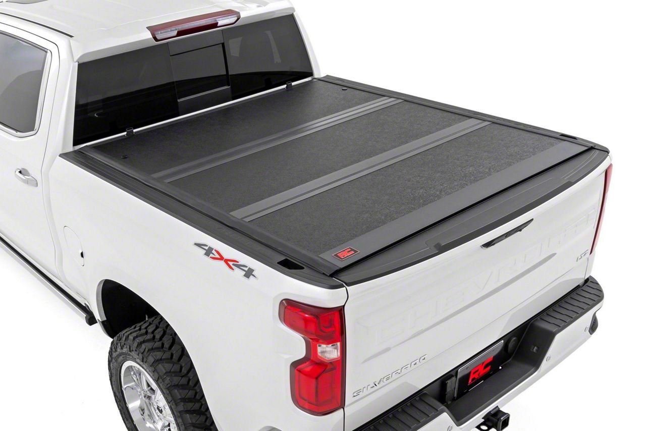 Rough Country Silverado 1500 Hard Low Profile Tri-Fold Tonneau Cover ...