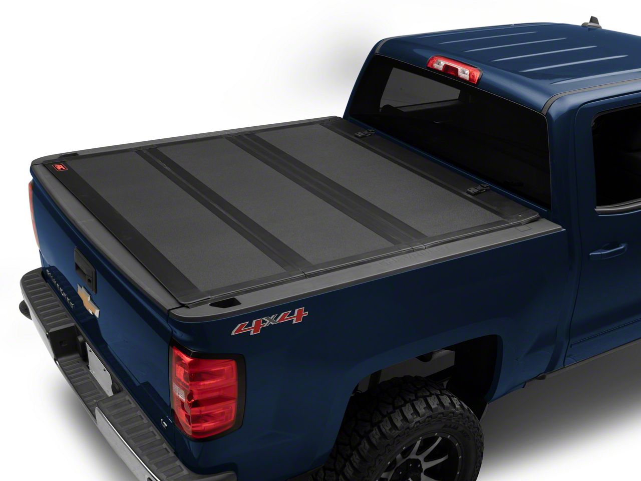 Rough Country Silverado 1500 Hard Tri-Fold Flip-Up Tonneau Cover ...