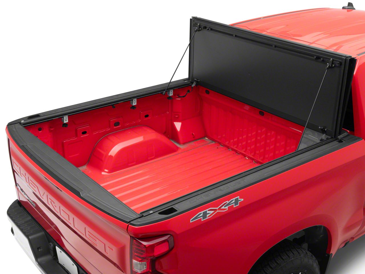 Rough Country Silverado 1500 Hard Tri-Fold Flip-Up Tonneau Cover ...