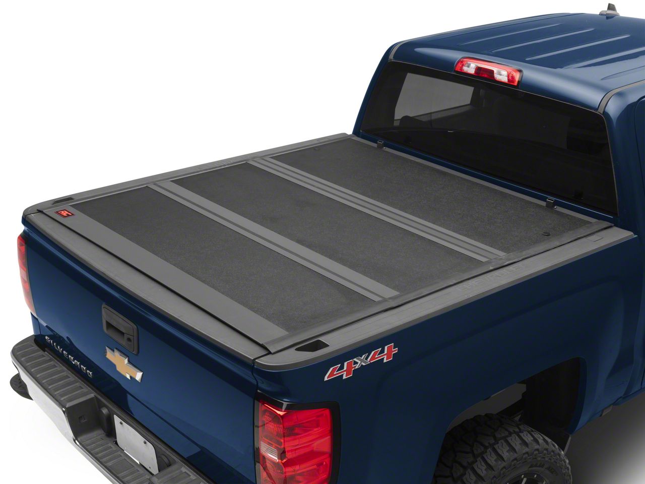 Rough Country Silverado 1500 Hard Low Profile Tri-Fold Tonneau Cover ...