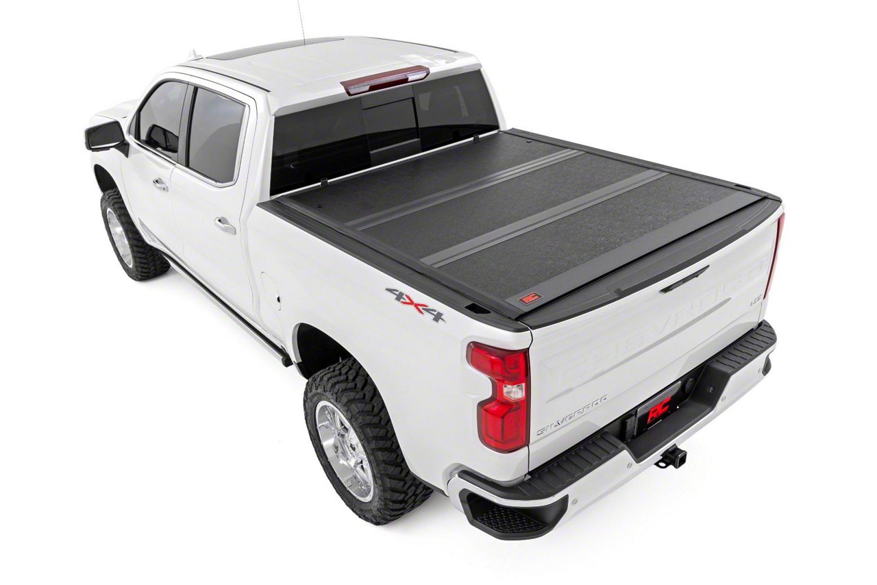 Rough Country Silverado 1500 Hard Low Profile Tri-Fold Tonneau Cover ...