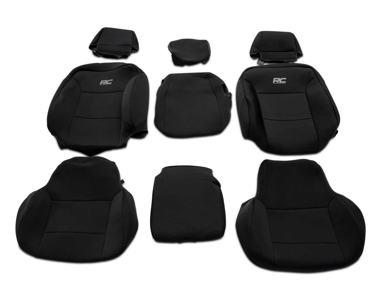 Rough Country Silverado 1500 Neoprene Front And Rear Seat Covers Black 91025 14 18 Silverado 