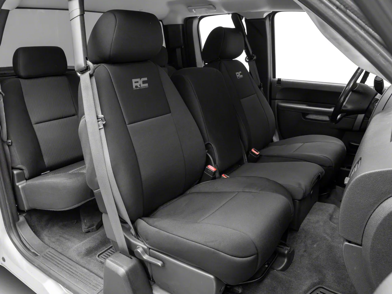 Rough Country Silverado 1500 Neoprene Front Seat Covers; Black 91032 ...