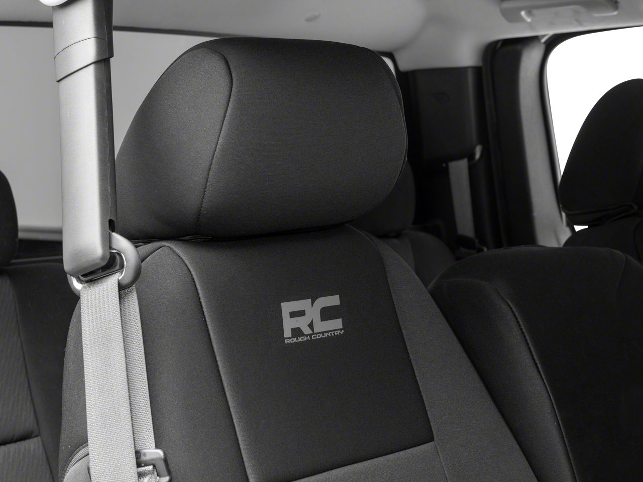 Rough Country Silverado 1500 Neoprene Front Seat Covers; Black 91032 ...