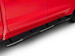 Rough Country Oval Nerf Side Step Bars; Black (19-24 Silverado 1500 Crew Cab)