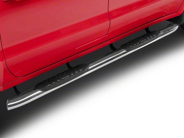 Rough Country Oval Nerf Side Step Bars; Stainless Steel (19-24 Silverado 1500 Crew Cab)