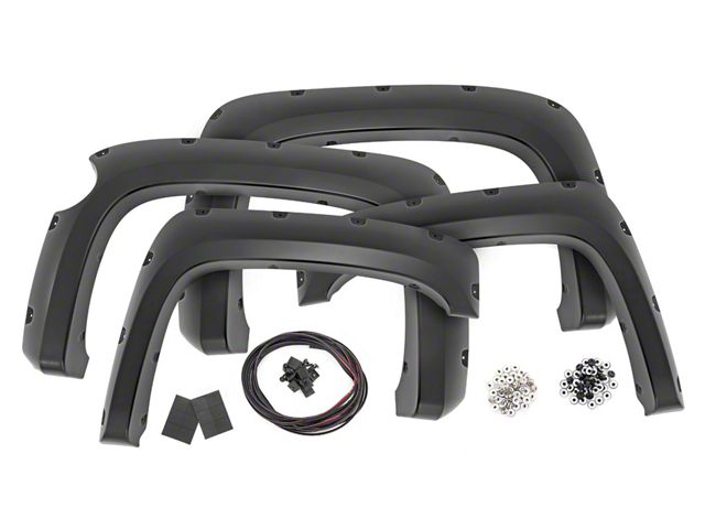 Rough Country Pocket Fender Flares; Black (07-13 Silverado 1500 w/ 5.80-Foot Short Box)