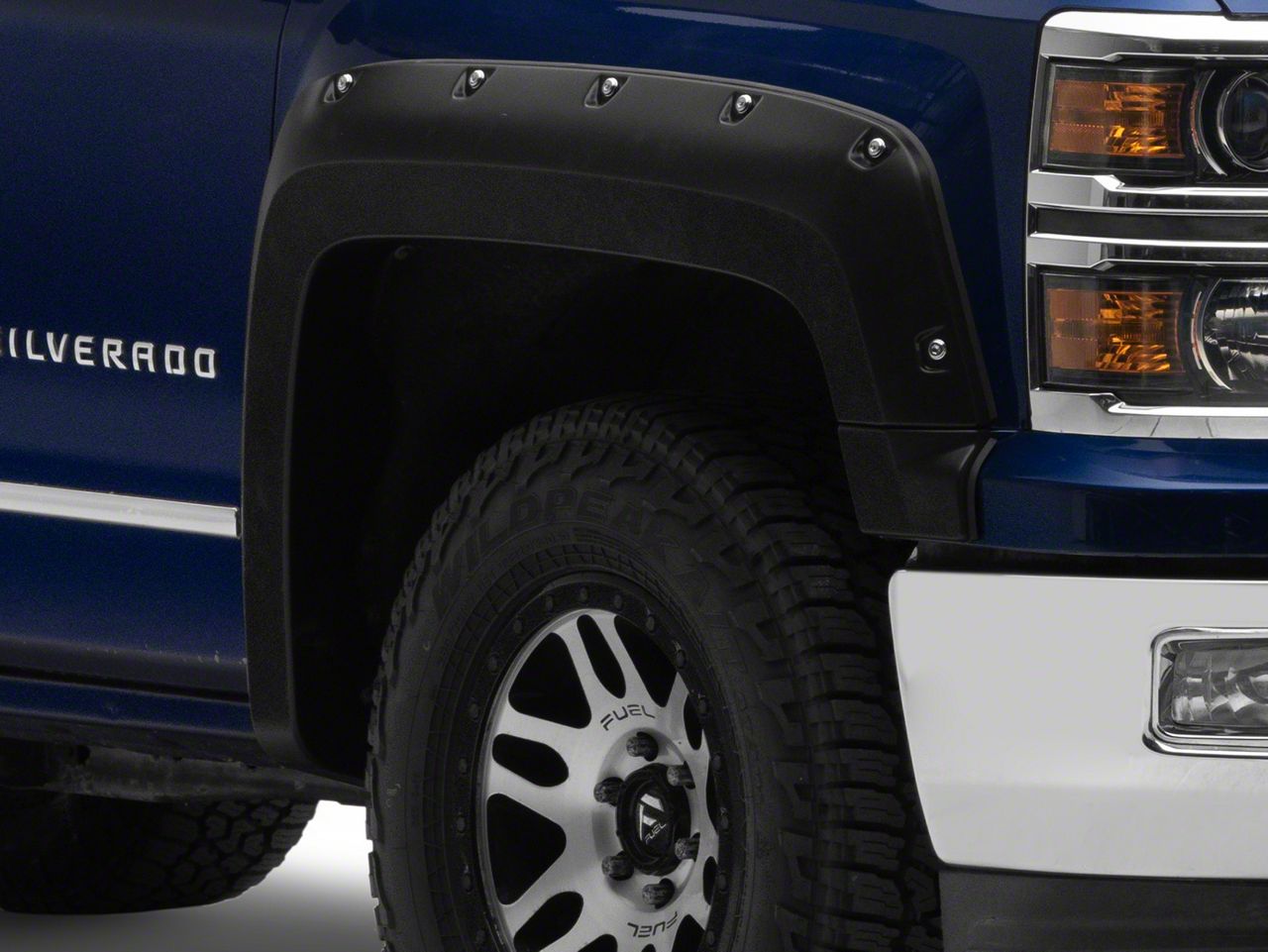 Rough Country Silverado 1500 Pocket Fender Flares; Flat Black F-C11412B ...