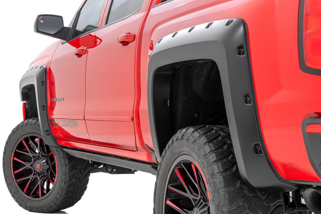 Rough Country Silverado 1500 SF1 Fender Flares; Red Hot F-C319201A-G7C ...