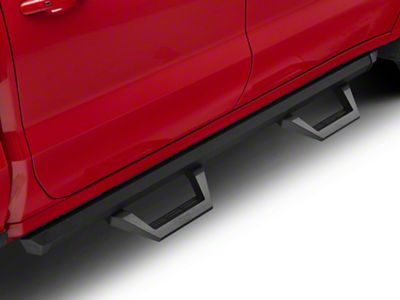 Rough Country SRX2 Adjustable Aluminum Side Step Bars; Textured Black (19-25 Silverado 1500 Crew Cab)