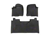 Rough Country Sure-Fit Front and Rear Floor Mats; Black (19-24 Silverado 1500 Crew Cab)