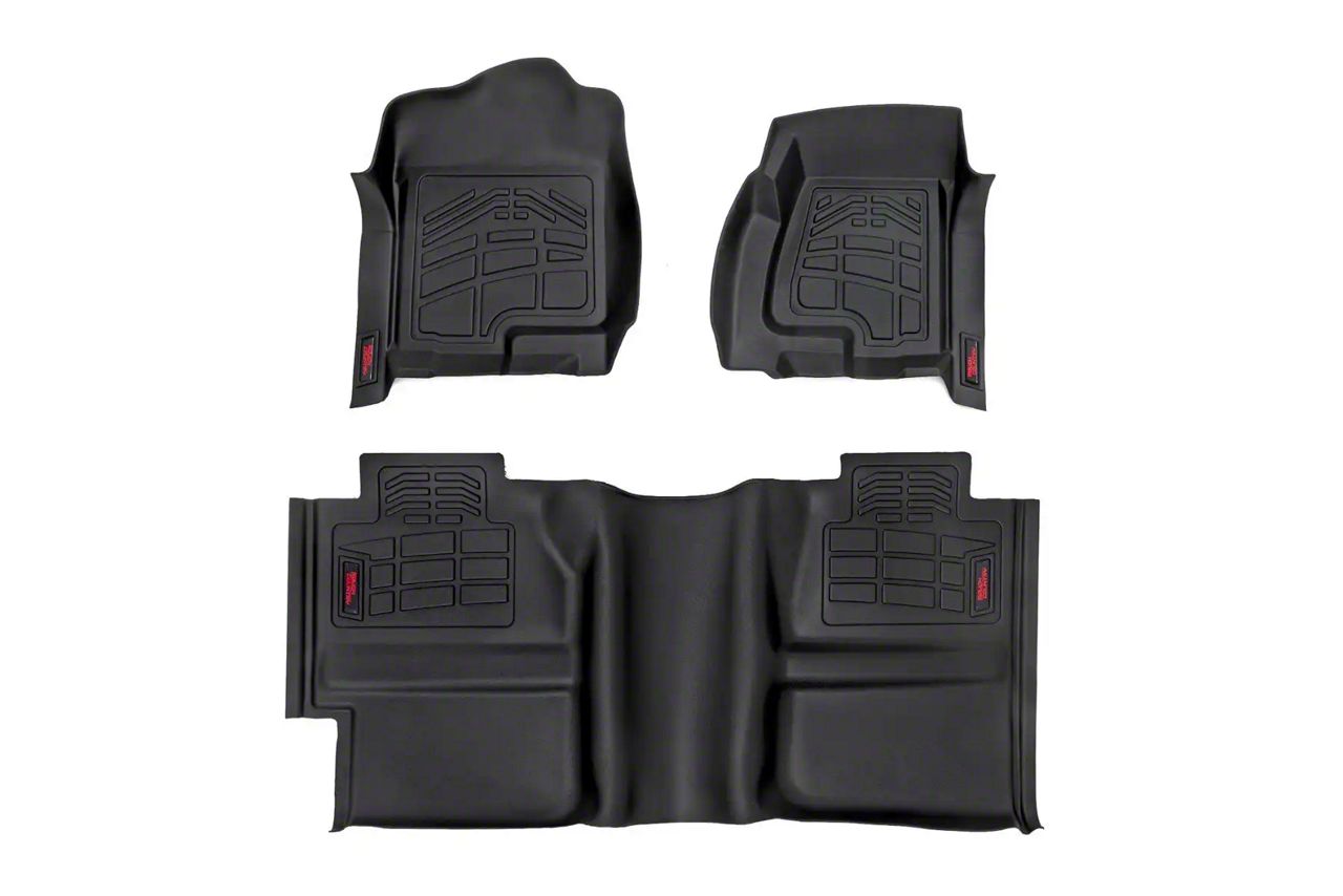 Rough Country Silverado 1500 Sure Fit Front And Rear Floor Mats Black Sm29912a 99 06 Silverado 6498