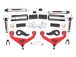 Rough Country 3-Inch Bolt-On Suspension Lift Kit with V2 Monotube Shocks; Red (20-25 Silverado 2500 HD)