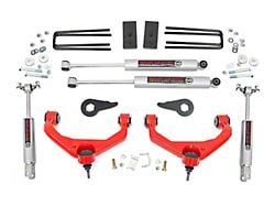 Rough Country 3.50-Inch Bolt-On Suspension Lift Kit with Premium N3 Shocks; Red (11-19 Silverado 2500 HD w/o Factory Overload Springs & MagneRide)