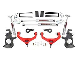 Rough Country 3.50-Inch Knuckle Suspension Lift Kit with Premium N3 Shocks; Red (11-19 Silverado 2500 HD w/o Rear Overload Springs)