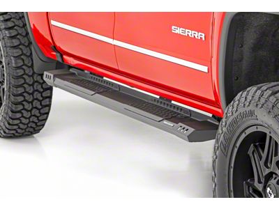 Rough Country HD2 Running Boards; Black (07-19 Silverado 2500 HD Extended/Double Cab)