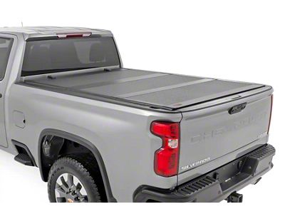 Rough Country Hard Tri-Fold Flip-Up Tonneau Cover (20-24 Silverado 2500 HD w/ 6.90-Foot Standard Box & Rail Caps)